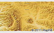 Physical 3D Map of the area around 64° 20' 33" N, 137° 46' 30" E