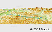 Physical Panoramic Map of the area around 64° 20' 33" N, 140° 10' 30" W