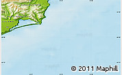 Physical Map of the area around 64° 20' 33" N, 14° 22' 30" W