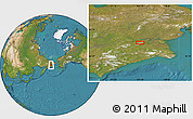 Satellite Location Map of the area around 64° 20' 33" N, 175° 10' 30" E