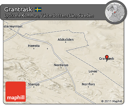 Shaded Relief 3D Map of Granträsk