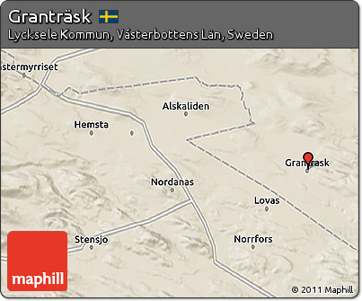 Shaded Relief 3D Map of Granträsk