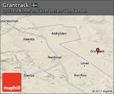 Shaded Relief 3D Map of Granträsk