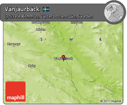 Physical Map of Vänjaurbäck