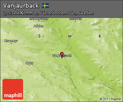 Physical Map of Vänjaurbäck