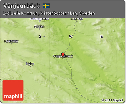 Physical Map of Vänjaurbäck