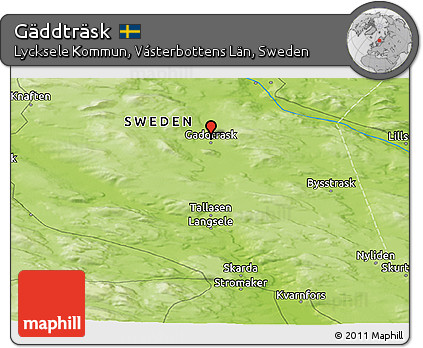 Physical Panoramic Map of Gäddträsk