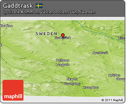 Physical Panoramic Map of Gäddträsk