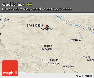 Shaded Relief Panoramic Map of Gäddträsk