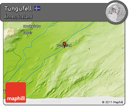 Physical 3D Map of Tungufell