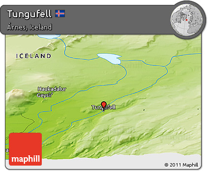 Physical Panoramic Map of Tungufell