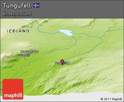 Physical Panoramic Map of Tungufell