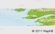 Physical Panoramic Map of the area around 64° 20' 33" N, 22° 1' 29" W