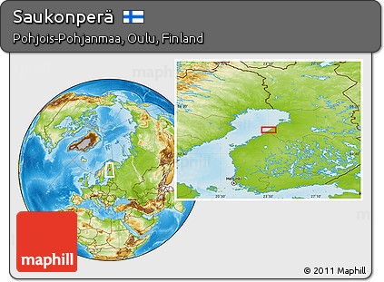 Physical Location Map of Saukonperä