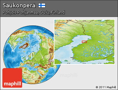 Physical Location Map of Saukonperä