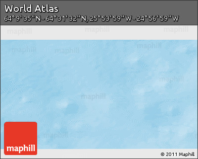 Physical 3D Map of the Area around 64° 20' 33" N, 25° 25' 29" W