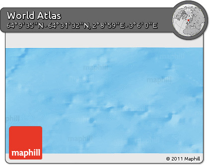Physical 3D Map of the Area around 64° 20' 33" N, 2° 37' 30" E