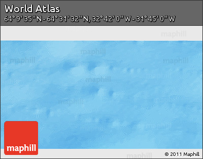 Physical 3D Map of the Area around 64° 20' 33" N, 32° 13' 30" W