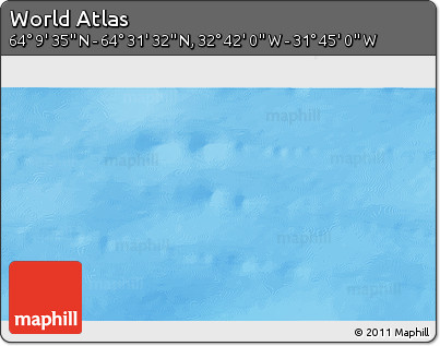 Shaded Relief 3D Map of the Area around 64° 20' 33" N, 32° 13' 30" W