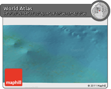 Satellite 3D Map of the Area around 64° 20' 33" N, 38° 10' 29" W