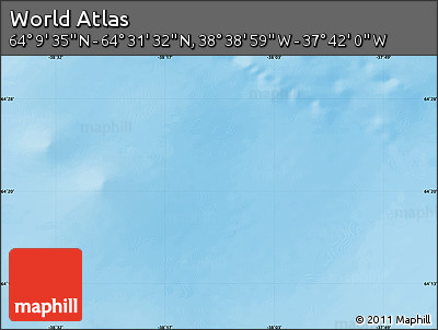 Physical Map of the Area around 64° 20' 33" N, 38° 10' 29" W
