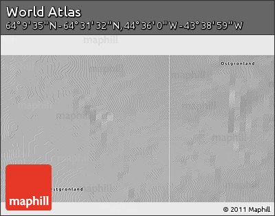 Physical 3D Map of the Area around 64° 20' 33" N, 44° 7' 30" W