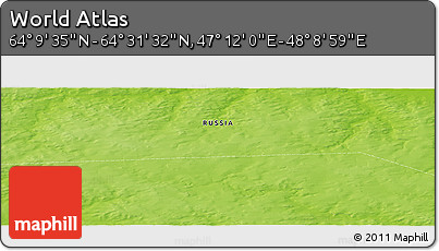 Physical Panoramic Map of the Area around 64° 20' 33" N, 47° 40' 29" E