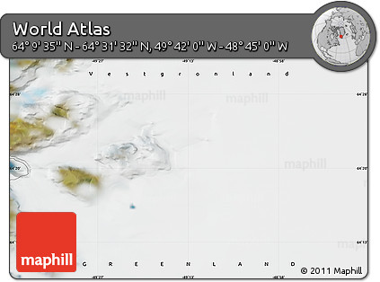 Satellite Map of the Area around 64° 20' 33" N, 49° 13' 30" W