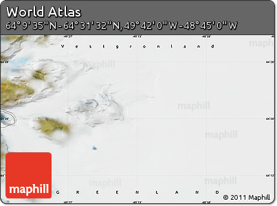 Satellite Map of the Area around 64° 20' 33" N, 49° 13' 30" W