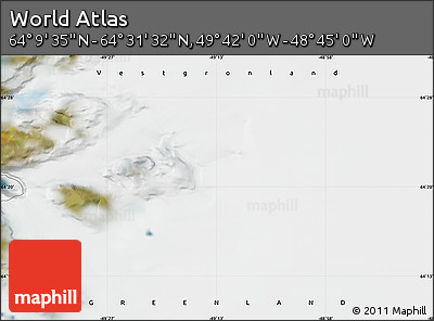 Satellite Map of the Area around 64° 20' 33" N, 49° 13' 30" W