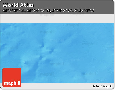 Physical 3D Map of the Area around 64° 20' 33" N, 4° 10' 30" W