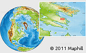 Physical Location Map of the area around 64° 20' 33" N, 66° 13' 29" W