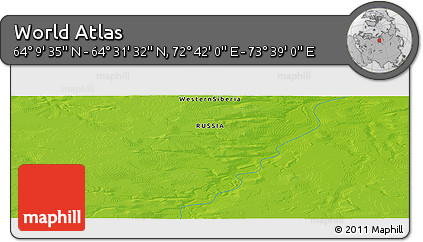 Physical Panoramic Map of the Area around 64° 20' 33" N, 73° 10' 30" E