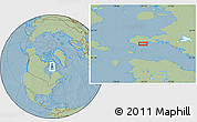 Savanna Style Location Map of Cape Dorset, hill shading