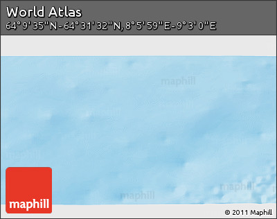 Physical 3D Map of the Area around 64° 20' 33" N, 8° 34' 29" E