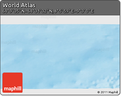 Physical 3D Map of the Area around 64° 20' 33" N, 8° 34' 29" E