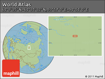 Savanna Style Location Map of the Area around 64° 20' 33" N, 94° 25' 30" E