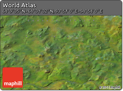 Satellite Map of the Area around 64° 20' 33" N, 94° 25' 30" E