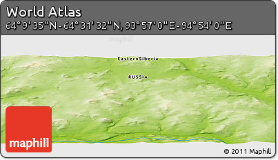 Physical Panoramic Map of the Area around 64° 20' 33" N, 94° 25' 30" E