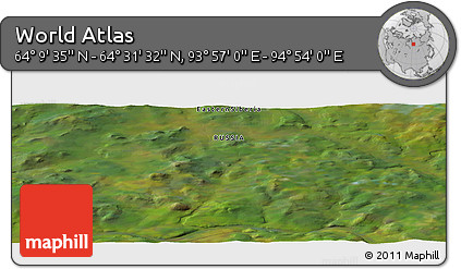 Satellite Panoramic Map of the Area around 64° 20' 33" N, 94° 25' 30" E