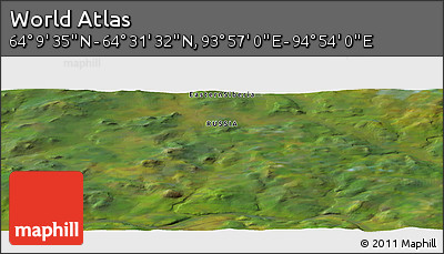 Satellite Panoramic Map of the Area around 64° 20' 33" N, 94° 25' 30" E