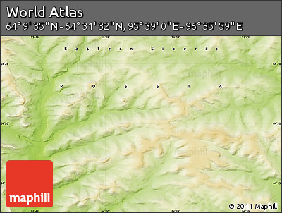 Physical Map of the Area around 64° 20' 33" N, 96° 7' 30" E