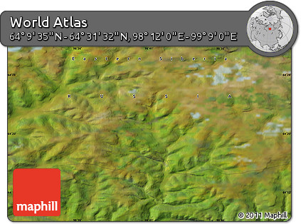 Satellite Map of the Area around 64° 20' 33" N, 98° 40' 30" E