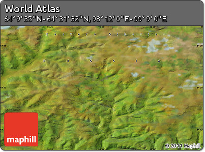 Satellite Map of the Area around 64° 20' 33" N, 98° 40' 30" E