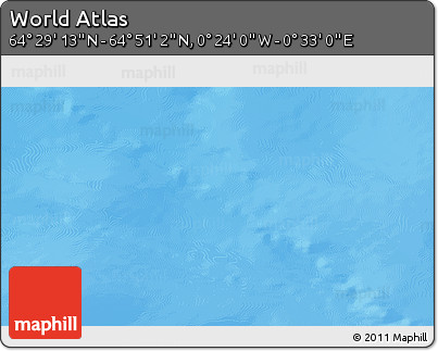 Physical 3D Map of the Area around 64° 40' 8" N, 0° 4' 30" E