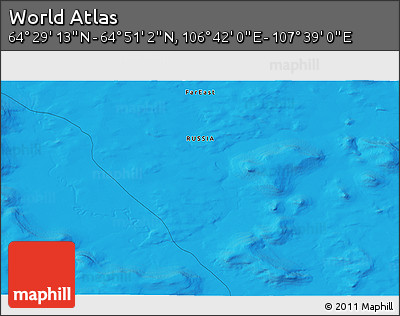 Political 3D Map of the Area around 64° 40' 8" N, 107° 10' 30" E