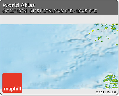 Physical 3D Map of the Area around 64° 40' 8" N, 10° 16' 30" E