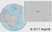 Gray Location Map of the area around 64° 40' 8" N, 112° 16' 30" E, hill shading