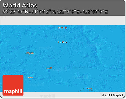 Political 3D Map of the Area around 64° 40' 8" N, 122° 28' 29" E