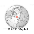 Outline Map of the Area around 64° 40' 8" N, 12° 40' 30" W, rectangular outline